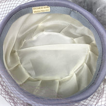Load image into Gallery viewer, Vintage 50s 60s Pale Lilac Lavender Pill Box Hat w/ Veil / Grey Feathers-Accessories, For Her-Brand Spanking Vintage