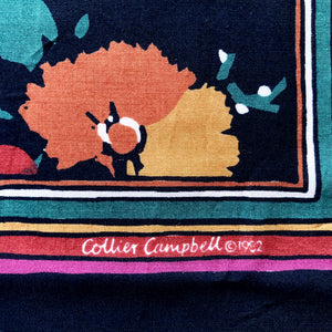 Vintage 1982 Liberty Large Collier Campbell Varuna Wool Shawl/Wrap Multicolour on Black-Scarves-Brand Spanking Vintage