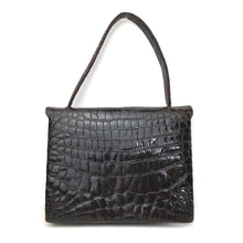 Load image into Gallery viewer, Vintage 50s 60s Exquisite Rich Chocolate Porosus Crocodile Skin Jackie O Handbag-Vintage Handbag, Exotic Skins-Brand Spanking Vintage
