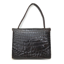 Load image into Gallery viewer, Vintage 50s 60s Exquisite Rich Chocolate Porosus Crocodile Skin Jackie O Handbag-Vintage Handbag, Exotic Skins-Brand Spanking Vintage