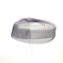 Load image into Gallery viewer, Vintage 50s 60s Pale Grey Pill Box Hat w/ Full Face Veil by C&A-Accessories, For Her-Brand Spanking Vintage
