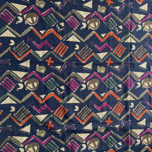 Vintage 80s Windsmoor Large Varuna Wool Shawl /Wrap in Purple/Navy, Orange Green and Taupe Made in Britain, Blue, Green And Beige-Scarves-Brand Spanking Vintage