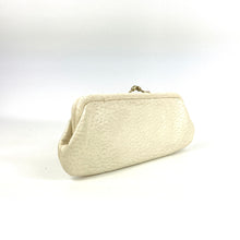 Load image into Gallery viewer, Vintage 50s/60s Small Cream/Ivory Dainty Leather Faux Pigskin Clutch Bag-Vintage Handbag, Clutch Bag-Brand Spanking Vintage
