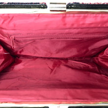 Load image into Gallery viewer, Vintage 70s/80s Red Black and Gold Paisley Chenille Tapestry and Black Patent Leather Clutch Shoulder Chain Bag-Vintage Handbag, Clutch Bag-Brand Spanking Vintage