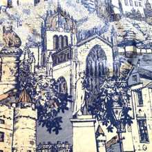 Load image into Gallery viewer, Vintage Collectable Original Silk Scarf By Richard Allan In Blue And Ivory Knox House Edinburgh Scotland-Scarves-Brand Spanking Vintage