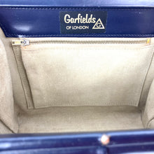 Load image into Gallery viewer, Vintage 50s/60s Classic Twin Handle Handbag with Exquisite Gilt Clasp in Navy Leather By Garfields of London-Vintage Handbag, Kelly Bag-Brand Spanking Vintage