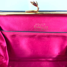 Load image into Gallery viewer, Vintage 60s Dainty Little Black Patent Leather Handag w/ Pearl Clasp And Fuchsia Silk Coin Purse By Waldybag in Original Box-Vintage Handbag, Top Handle Bag-Brand Spanking Vintage