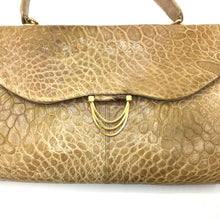 Load image into Gallery viewer, Vintage 50s dainty blond turtle skin handbag with gilt clasp and leather lining-Vintage Handbag, Exotic Skins-Brand Spanking Vintage
