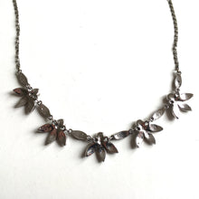 Load image into Gallery viewer, Vintage 60s Dainty Marcasite Flower/Leaf Necklace in Choker Length-Accessories, For Her-Brand Spanking Vintage
