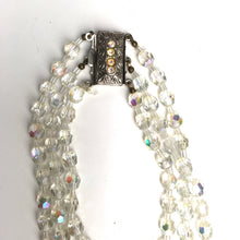 Load image into Gallery viewer, Vintage 50s 60s Graduated Triple Strand Aurora Borealis Crystal Glass Bead Necklace-Accessories, For Her-Brand Spanking Vintage
