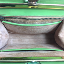 Load image into Gallery viewer, Vintage 50s 60s Lime Green Leather Twin Handled Classic Top Handle Bag with Suede Lining-Vintage Handbag, Kelly Bag-Brand Spanking Vintage
