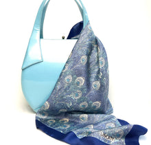 Load image into Gallery viewer, Vintage 60s Rare V Large Ice Blue Patent HandBag by Berné Made In California USA-Vintage Handbag, Kelly Bag-Brand Spanking Vintage