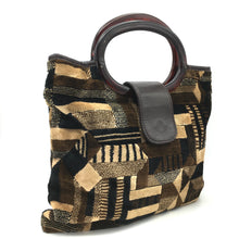 Load image into Gallery viewer, Vintage 70s Large Weymouth American Chenille Mary Poppins Lucite Round Handle Carpet Bag, Tote/Overnight/Work Bag-Vintage Handbag, Large Handbag-Brand Spanking Vintage