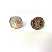 Load image into Gallery viewer, Vintage Genuine English Shilling Coin Cufflinks Dated 1955-Accessories, For Him-Brand Spanking Vintage