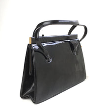 Load image into Gallery viewer, Vintage 50s Black Patent Leather Classic Ladylike Bag, Top Handle Bag,Side Opening Clasp w/Purse by Waldybag-Vintage Handbag, Kelly Bag-Brand Spanking Vintage