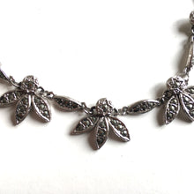 Load image into Gallery viewer, Vintage 60s Dainty Marcasite Flower/Leaf Necklace in Choker Length-Accessories, For Her-Brand Spanking Vintage
