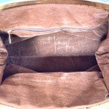 Load image into Gallery viewer, Vintage 70s, Stylish Very Large Carpet Bag/Overnight/Work Bag In 'Mary Poppins' Style In Golden Beige and Rust-Vintage Handbag, Large Handbag-Brand Spanking Vintage