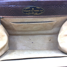 Load image into Gallery viewer, Vintage 50s Classic Mappin And Webb Brown Lizard Skin Classic Ladylike Bag with Gilt Barrel Clasp-Vintage Handbag, Exotic Skins-Brand Spanking Vintage