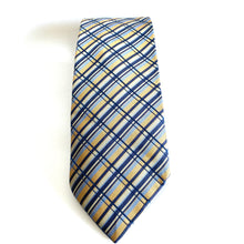 Load image into Gallery viewer, Vintage 90s Classic Gentlemen's Silk Tie in Navy,Gold,Yellow,Pale Blue-Accessories, For Him-Brand Spanking Vintage