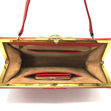 Load image into Gallery viewer, SOLD Vintage 50s/60s Large Lipstick Red Leather Handbag w/ Matching Red Leather Wallet Purse-Vintage Handbag, Kelly Bag-Brand Spanking Vintage