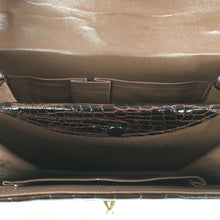 Load image into Gallery viewer, Vintage 50s 60s Exquisite Rich Chocolate Porosus Crocodile Skin Jackie O Handbag-Vintage Handbag, Exotic Skins-Brand Spanking Vintage