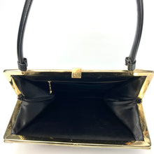 Load image into Gallery viewer, Vintage Large 50s Spotlite USA Top Handle Bag in Chenille Floral Tapestry/Black Faux Leather-Vintage Handbag, Large Handbag-Brand Spanking Vintage