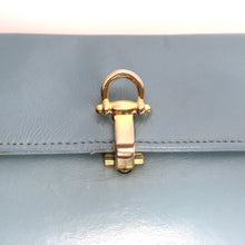 Load image into Gallery viewer, Vintage 70s Powder Blue Leather Clutch Bag with Gilt Clasp and Accents by Jane Shilton-Vintage Handbag, Clutch Bag-Brand Spanking Vintage