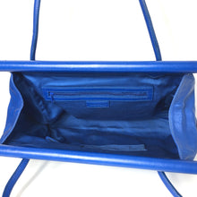 Load image into Gallery viewer, Vintage Very Large 90s Bright Blue Leather Tote bag, Overnight, Weekend Bag-Vintage Handbag, Large Handbag-Brand Spanking Vintage