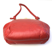 Load image into Gallery viewer, Vintage 60s 70s Cute Small Leather Dolly Bag in Lipstick Red with Pretty Gilt Clasp-Vintage Handbag, Dolly Bag-Brand Spanking Vintage