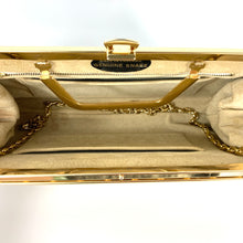 Load image into Gallery viewer, Vintage Large Python Skin Clutch Bag with Folding Gilt Handle And Gilt Shoulder Chain Made in England-Vintage Handbag, Exotic Skins-Brand Spanking Vintage