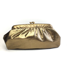 Load image into Gallery viewer, Vintage 80s Bronze/Dark Gold Leather Clutch Bag by Jane Shilton Made in England-Vintage Handbag, Evening Bag-Brand Spanking Vintage