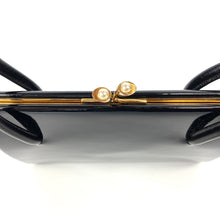 Load image into Gallery viewer, Vintage 60s Dainty Little Black Patent Leather Handag w/ Pearl Clasp And Fuchsia Silk Coin Purse By Waldybag in Original Box-Vintage Handbag, Top Handle Bag-Brand Spanking Vintage