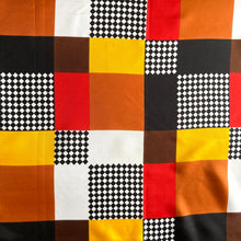 Load image into Gallery viewer, Large Vintage 70s Silk Scarf in Rich Red Brown and Yellow Geometric Design by Bellino Made in Italy-Scarves-Brand Spanking Vintage
