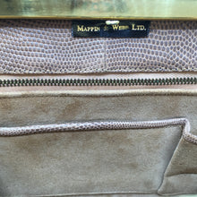 Load image into Gallery viewer, Vintage 50s Caramel Lizard Skin Mappin & Webb Handbag w/ Lift Up Clasp And Matching Coin Purse-Vintage Handbag, Exotic Skins-Brand Spanking Vintage