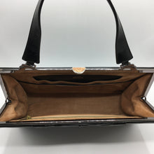Load image into Gallery viewer, Vintage 50s Exquisite Large Black Leather Waldybag Classic Ladylike Bag With Silver Tone Frame And Copper Clasp-Vintage Handbag, Large Handbag-Brand Spanking Vintage