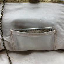 Load image into Gallery viewer, Vintage 50s Petit Point Evening Bag w/ Gilt Chain, Satin Lining And Matching Satin Backed Mirror-Vintage Handbag, Evening Bag-Brand Spanking Vintage