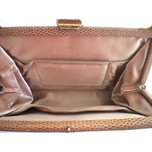 Load image into Gallery viewer, Elegant 50s Lizard Skin Handbag w/ Taupe Silk Satin Lining By Waldybag-Vintage Handbag, Exotic Skins-Brand Spanking Vintage
