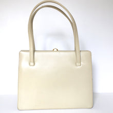 Load image into Gallery viewer, SOLD Exquisite Cream Leather Vintage 50s 60s Classic Ladylike Handbag Made By Riviera For Debenham And Freebody-Vintage Handbag, Top Handle Bag-Brand Spanking Vintage
