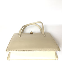 Load image into Gallery viewer, SOLD Exquisite Cream Leather Vintage 50s 60s Classic Ladylike Handbag Made By Riviera For Debenham And Freebody-Vintage Handbag, Top Handle Bag-Brand Spanking Vintage