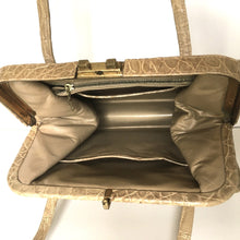 Load image into Gallery viewer, Exquisite Vintage Blond Crocodile Handbag, Small and Dainty 'Speedy' Style Handbag or Top Handle Bag with Gilt Clasp and Leather Lining-Vintage Handbag, Exotic Skins-Brand Spanking Vintage