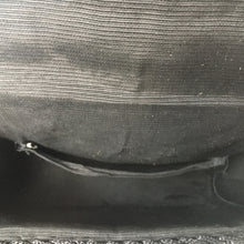 Load image into Gallery viewer, Vintage Large 50s/60s Woven Raffia Style Top Handle Bag In Jet Black w/ Gilt Postman's Lock Clasp Made in Italy-Vintage Handbag, Large Handbag-Brand Spanking Vintage