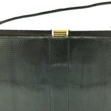 Load image into Gallery viewer, Vintage 1950s/60s Mappin & Webb Green Lizard Skin Classic Ladylike Bag, Top Handle Bag, Made In England-Vintage Handbag, Exotic Skins-Brand Spanking Vintage