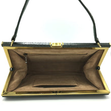 Load image into Gallery viewer, Vintage 1950s/60s Mappin & Webb Green Lizard Skin Classic Ladylike Bag, Top Handle Bag, Made In England-Vintage Handbag, Exotic Skins-Brand Spanking Vintage