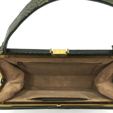 Load image into Gallery viewer, Vintage 1950s/60s Mappin & Webb Green Lizard Skin Classic Ladylike Bag, Top Handle Bag, Made In England-Vintage Handbag, Exotic Skins-Brand Spanking Vintage