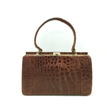 Load image into Gallery viewer, Beautiful Vintage 50s Handbag In Crocodile Skin By Riviera In Rich Chestnut/Copper-Vintage Handbag, Exotic Skins-Brand Spanking Vintage