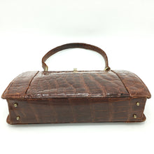 Load image into Gallery viewer, Beautiful Vintage 50s Handbag In Crocodile Skin By Riviera In Rich Chestnut/Copper-Vintage Handbag, Exotic Skins-Brand Spanking Vintage