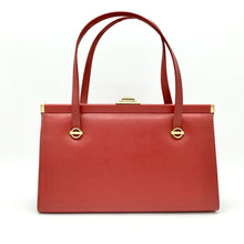 Load image into Gallery viewer, Gorgeous Vintage 50s/60s Twin Handled Bag In Lipstick Red Leather By Freedex Made In Ireland-Vintage Handbag, Kelly Bag-Brand Spanking Vintage