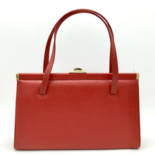 Load image into Gallery viewer, Gorgeous Vintage 50s/60s Twin Handled Bag In Lipstick Red Leather By Freedex Made In Ireland-Vintage Handbag, Kelly Bag-Brand Spanking Vintage