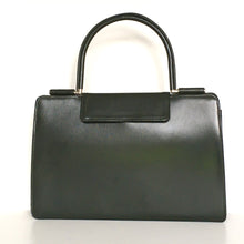 Load image into Gallery viewer, Vintage 60s 70s large slim green leather top handle handbag with silvertone fittings-Vintage Handbag, Kelly Bag-Brand Spanking Vintage