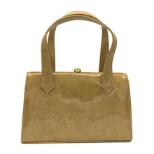 Load image into Gallery viewer, Vintage Holmes Of Norwich Gold/Mustard Mottled Patent Leather Twin Handled Bag-Vintage Handbag, Kelly Bag-Brand Spanking Vintage